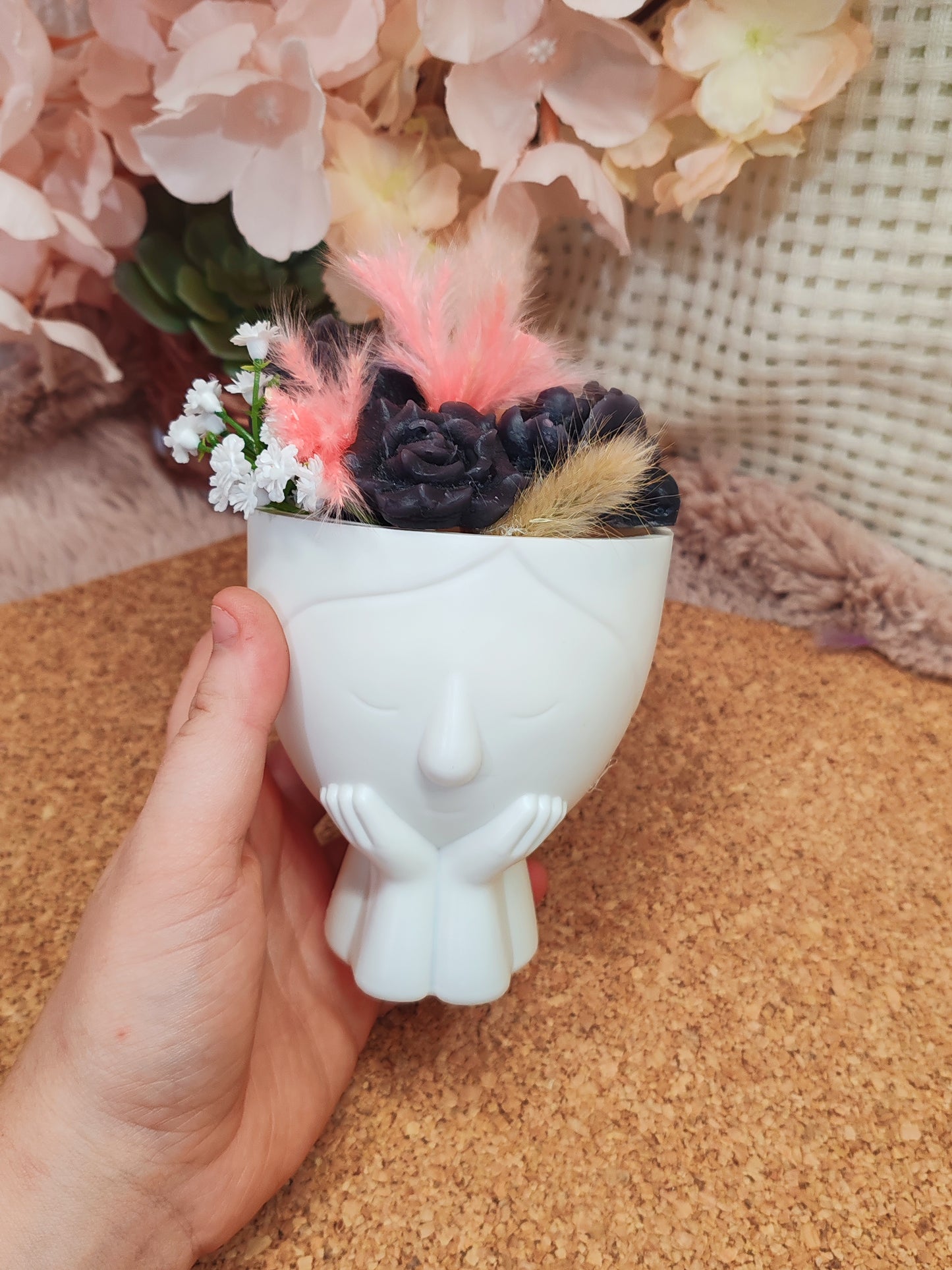 🌸 Pot déco florale en fondant – Fait main 🌸