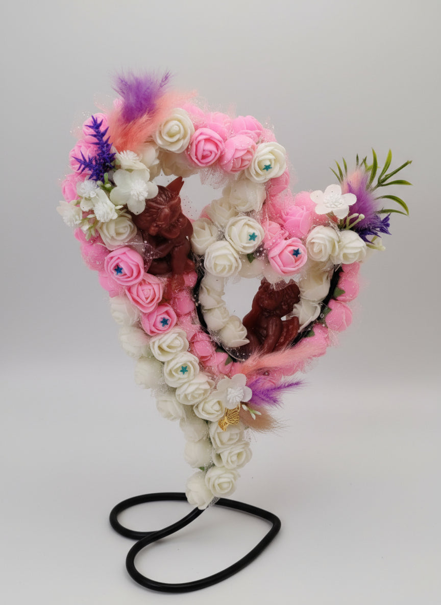 🌹 Décoration Florale sur Fer Forgé avec Anges