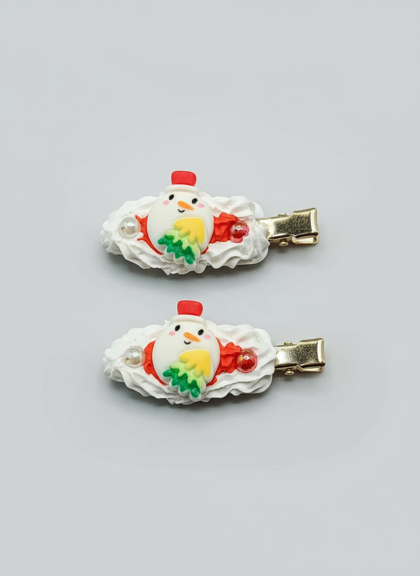 Pinces à cheveux kawaii gourmandes de Noël