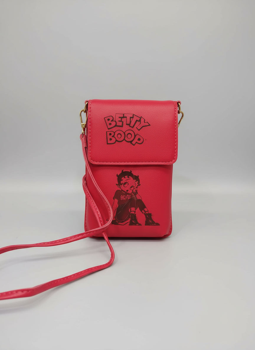 Joli sac bandoulière fait main – Gravure Betty Boop.