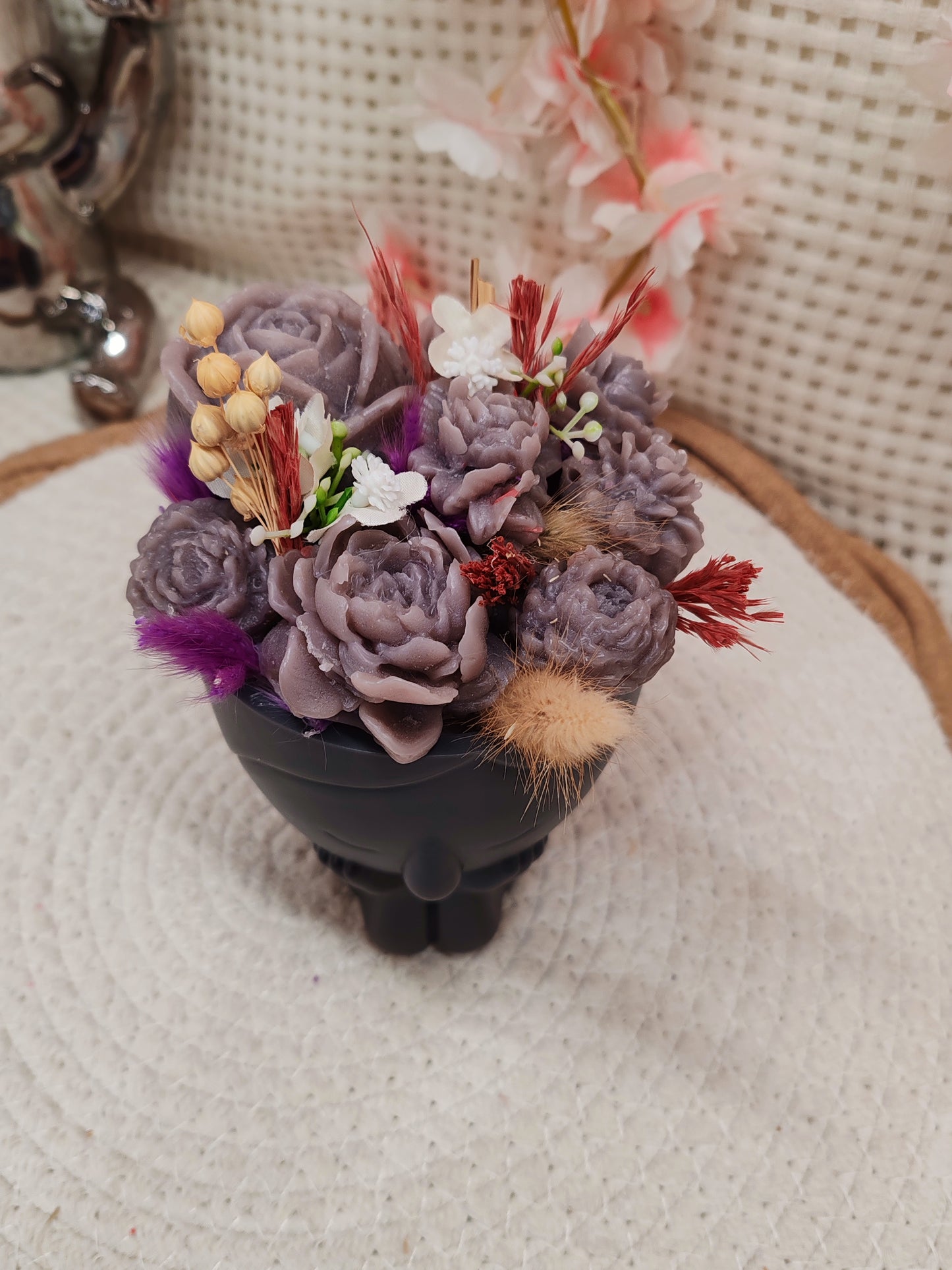 🌸 Pot déco florale en fondant – Fait main 🌸