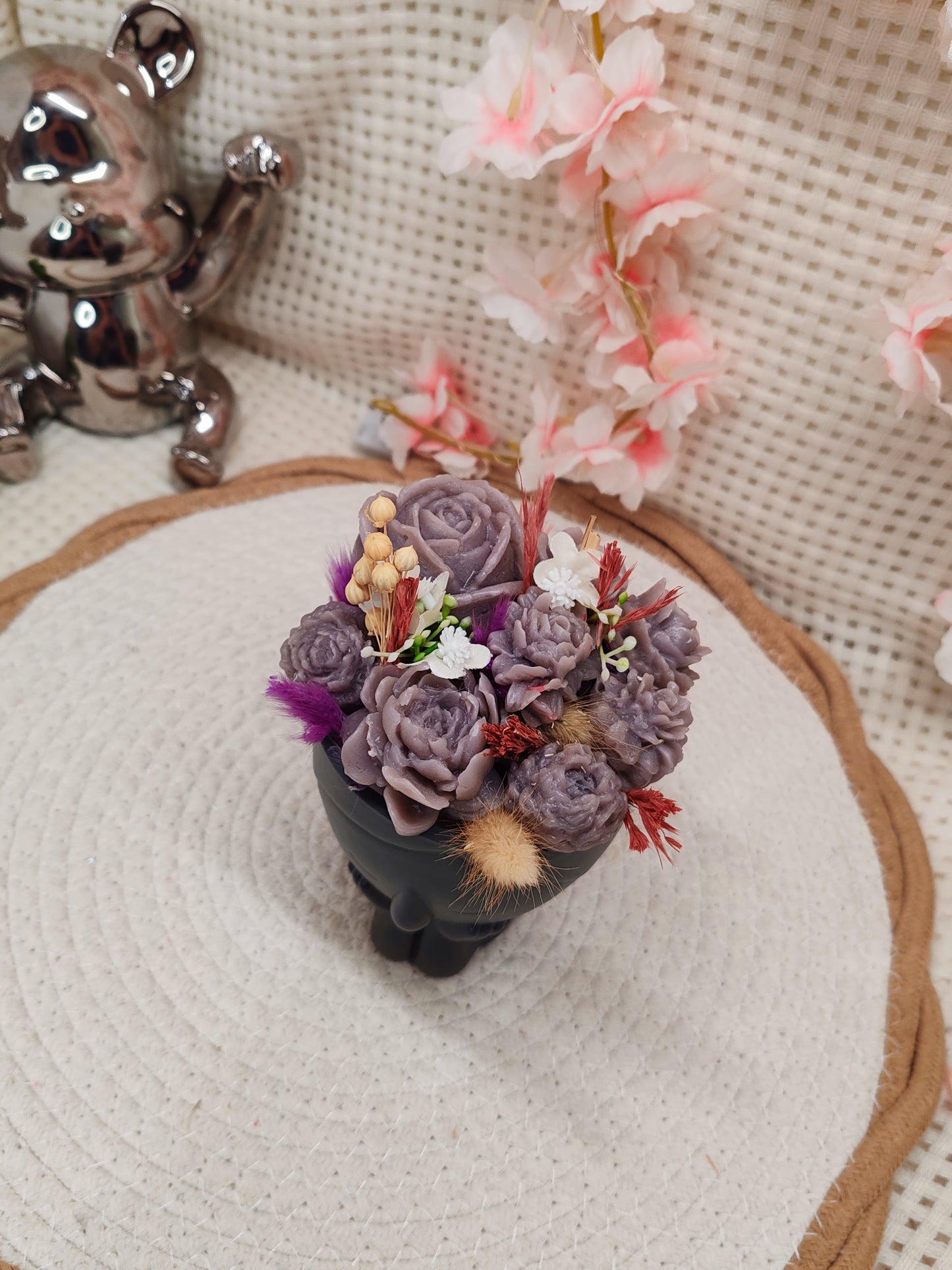 🌸 Pot déco florale en fondant – Fait main 🌸