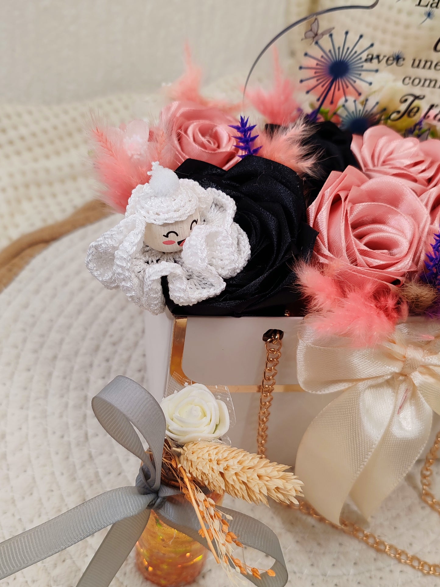 🌸 Coffret floral “Marraine” – Création artisanale unique 🌸