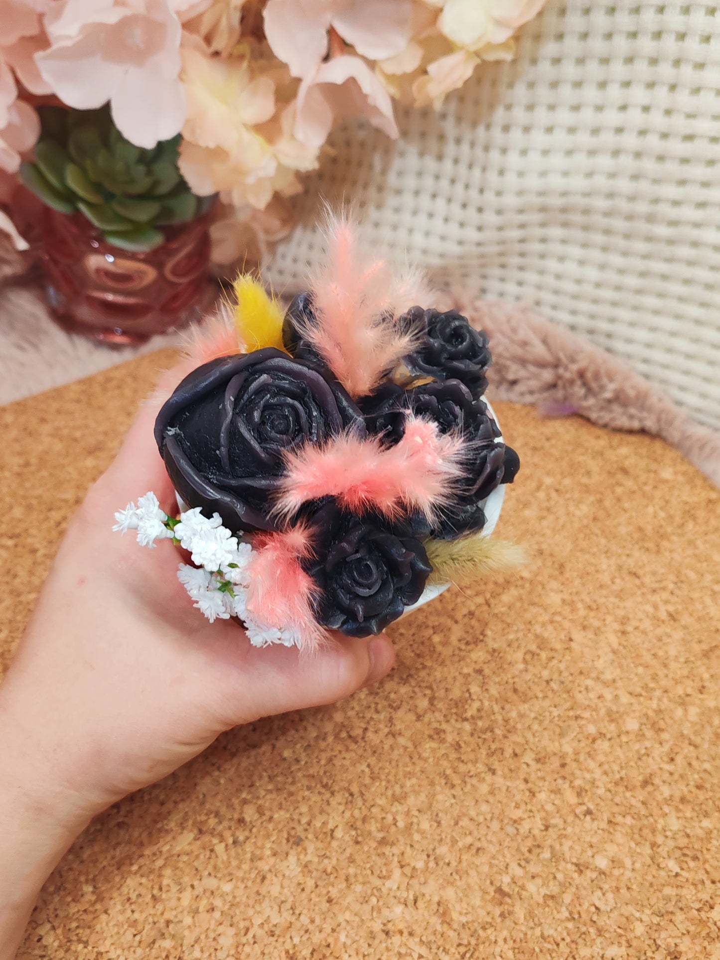 🌸 Pot déco florale en fondant – Fait main 🌸