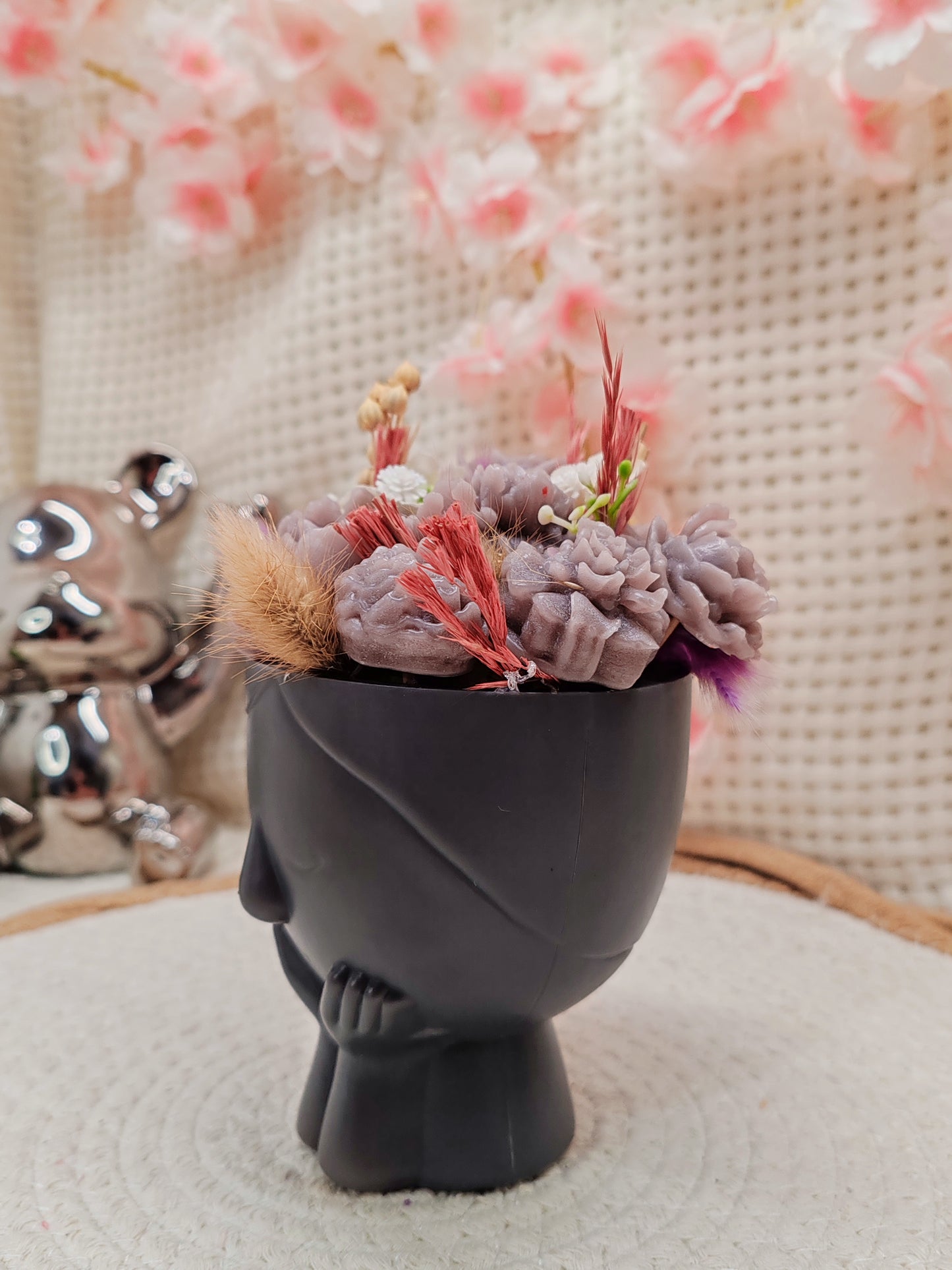 🌸 Pot déco florale en fondant – Fait main 🌸