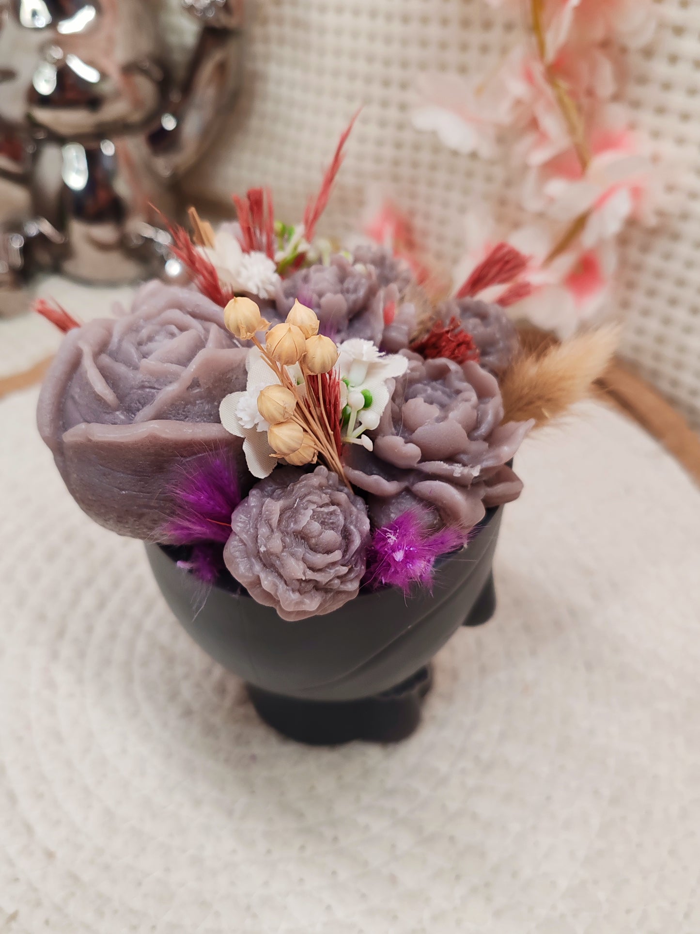 🌸 Pot déco florale en fondant – Fait main 🌸