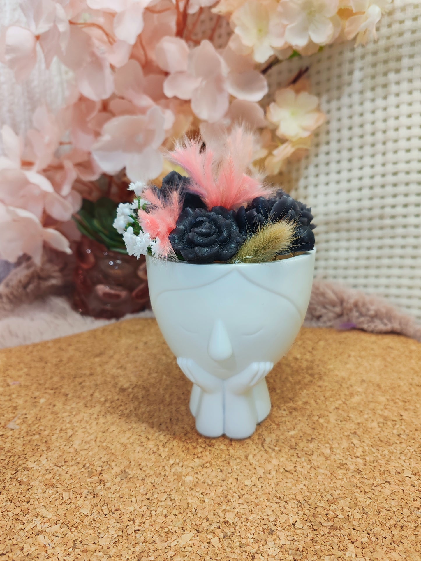 🌸 Pot déco florale en fondant – Fait main 🌸