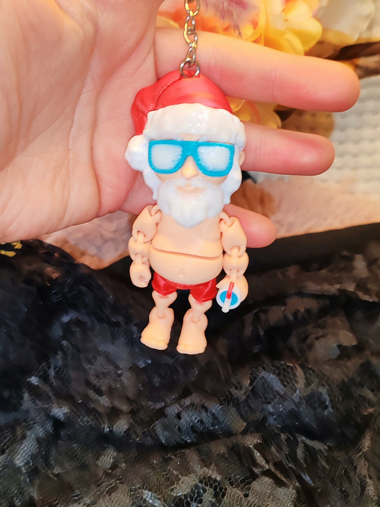 🎄Porte-clés Père Noël Articulé 3D🎄