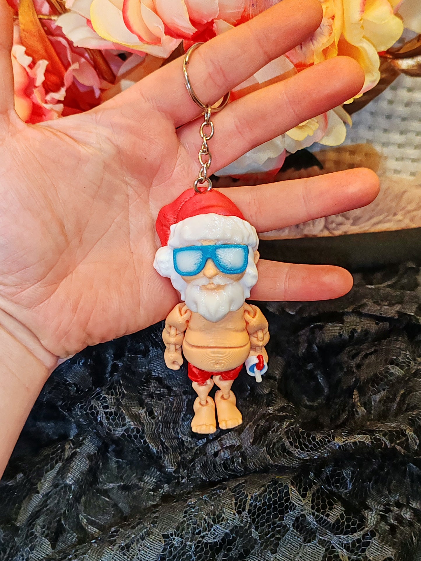 🎄Porte-clés Père Noël Articulé 3D🎄