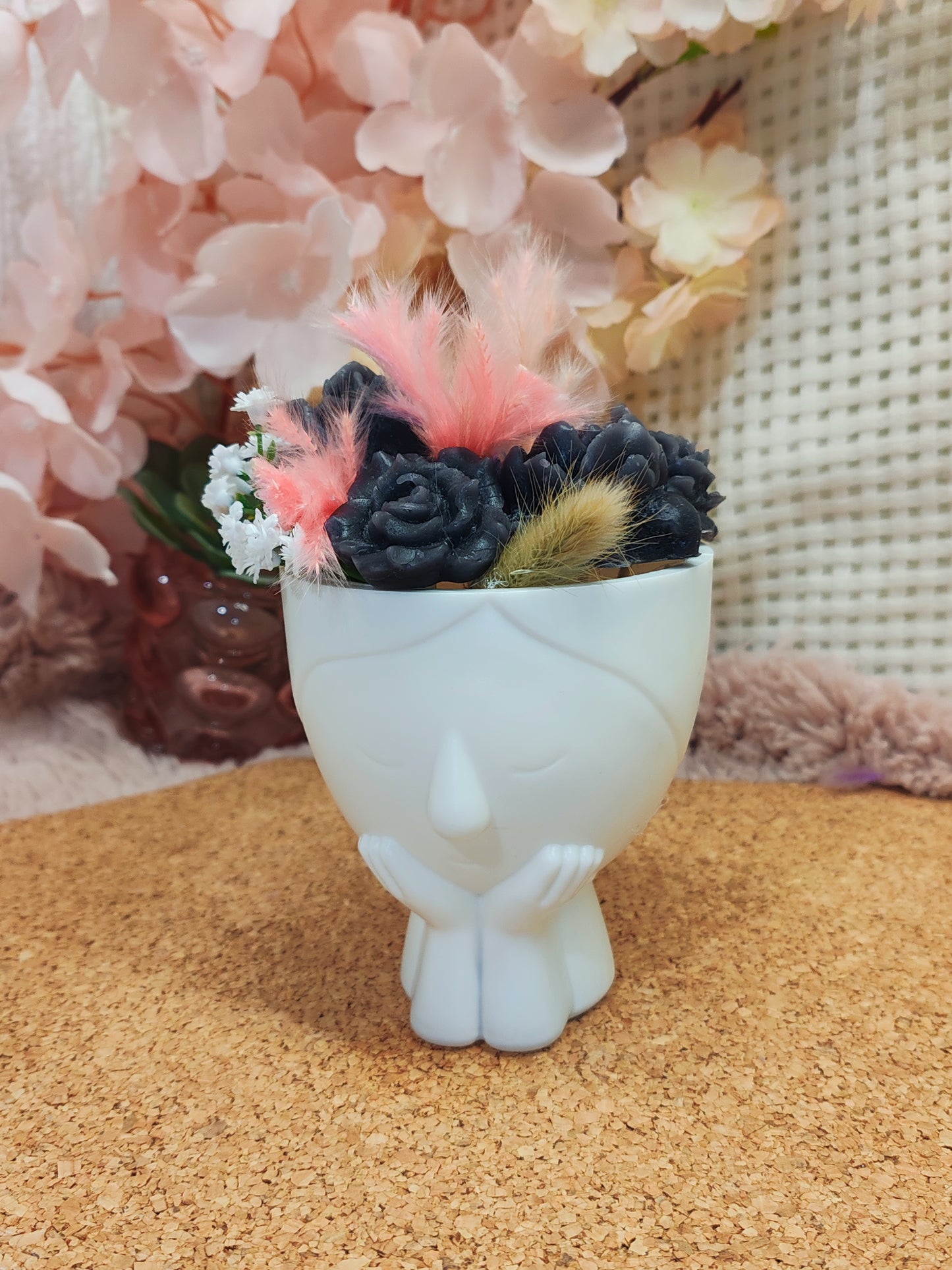 🌸 Pot déco florale en fondant – Fait main 🌸