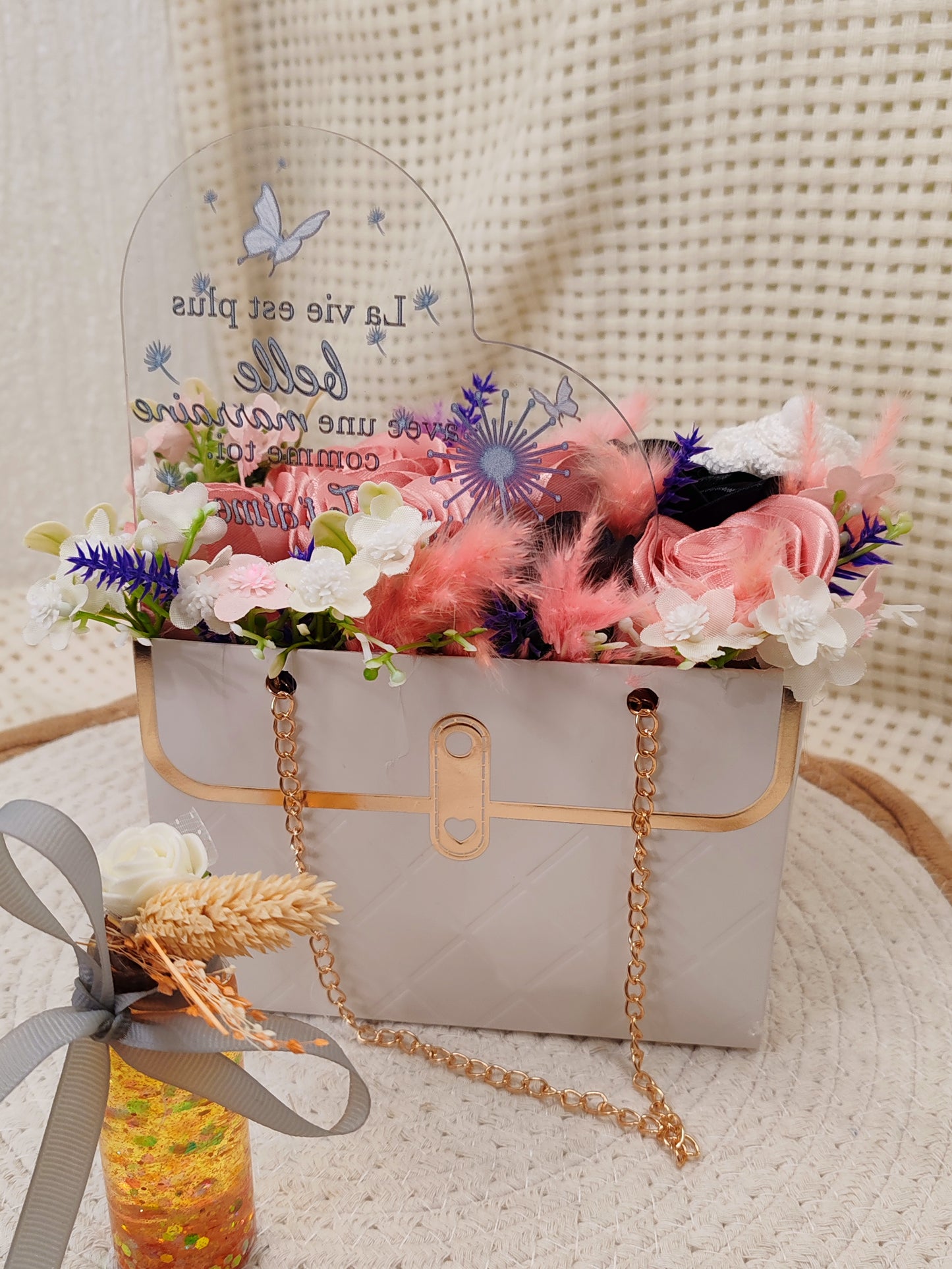 🌸 Coffret floral “Marraine” – Création artisanale unique 🌸