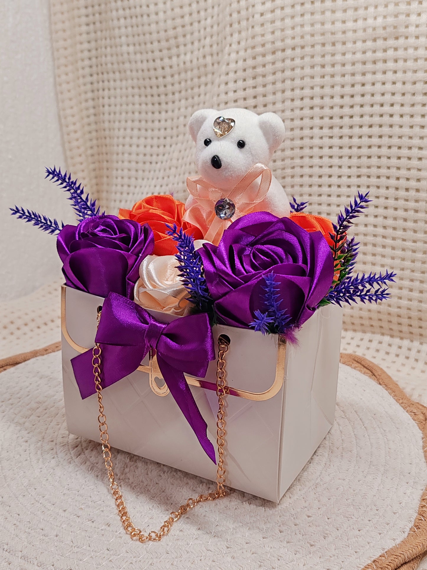 🌸 Box Florale “Sac à Main” – Création Artisanale Unique 🌸