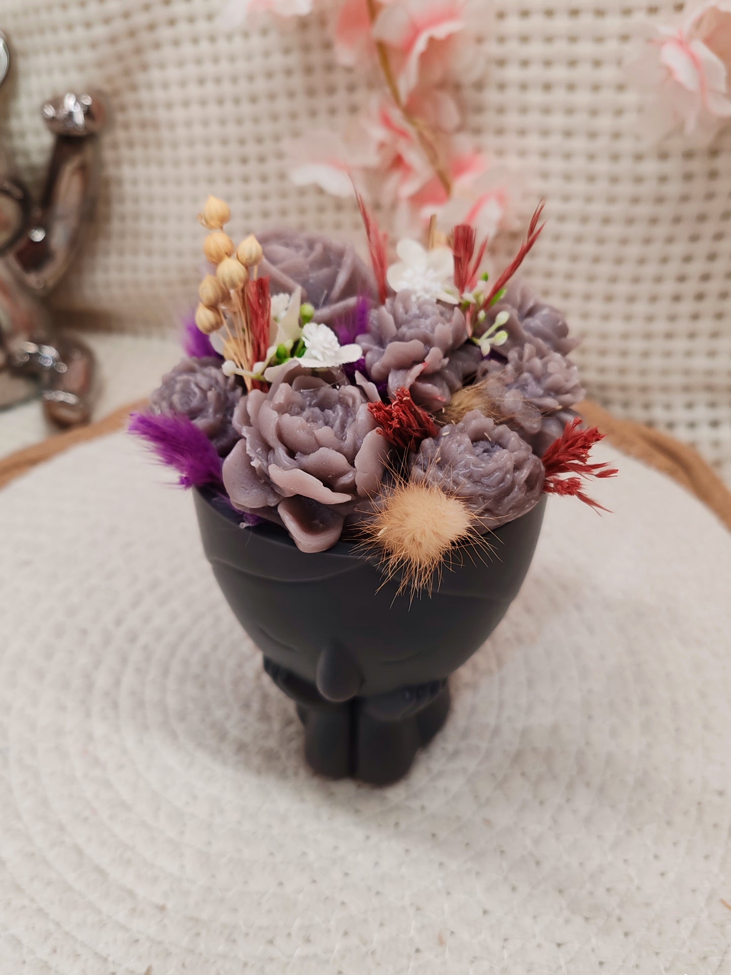 🌸 Pot déco florale en fondant – Fait main 🌸