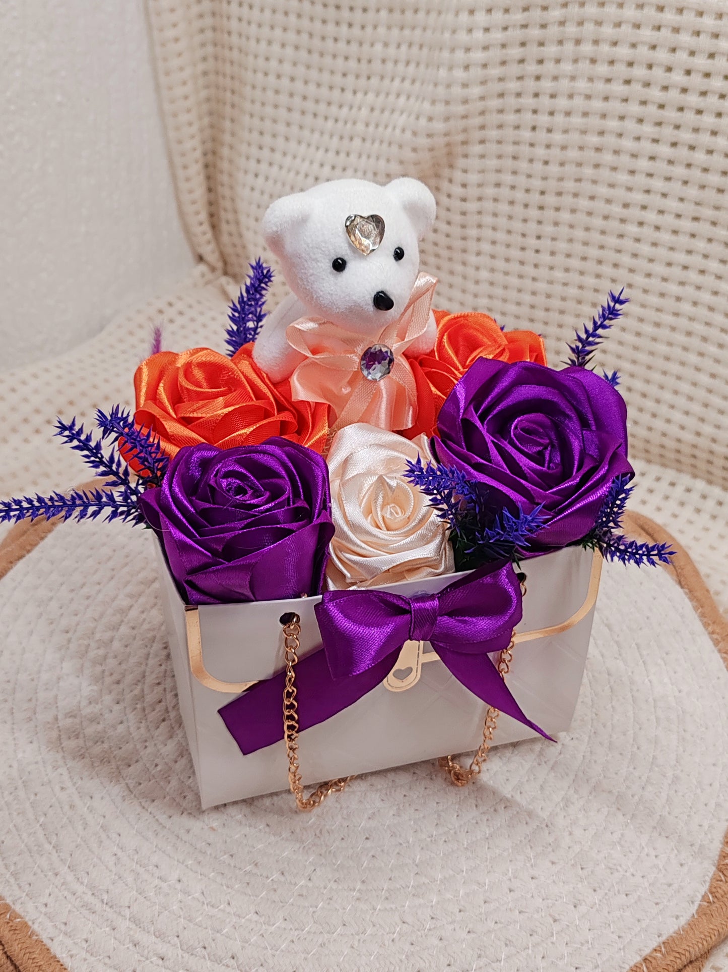 🌸 Box Florale “Sac à Main” – Création Artisanale Unique 🌸