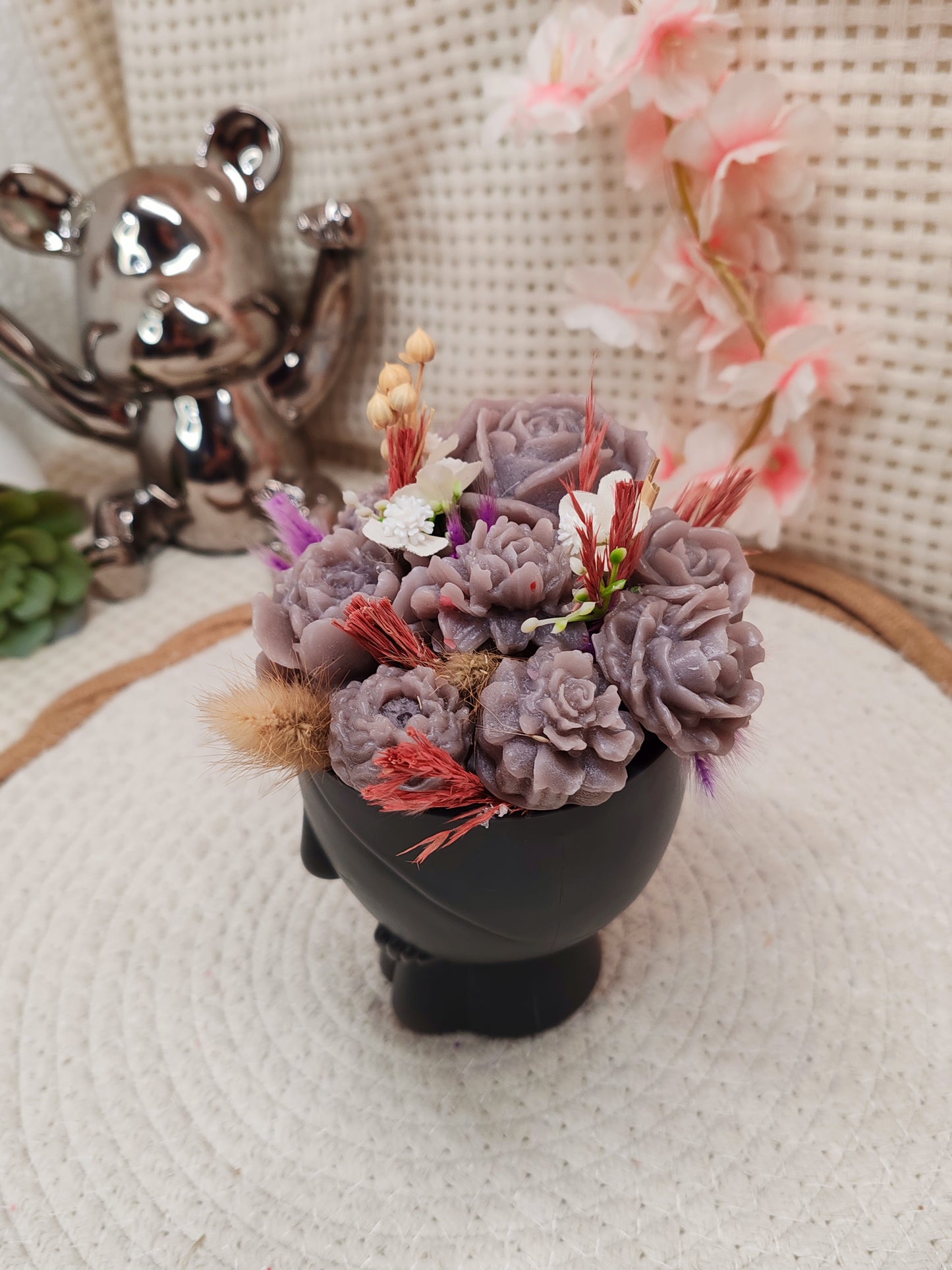 🌸 Pot déco florale en fondant – Fait main 🌸