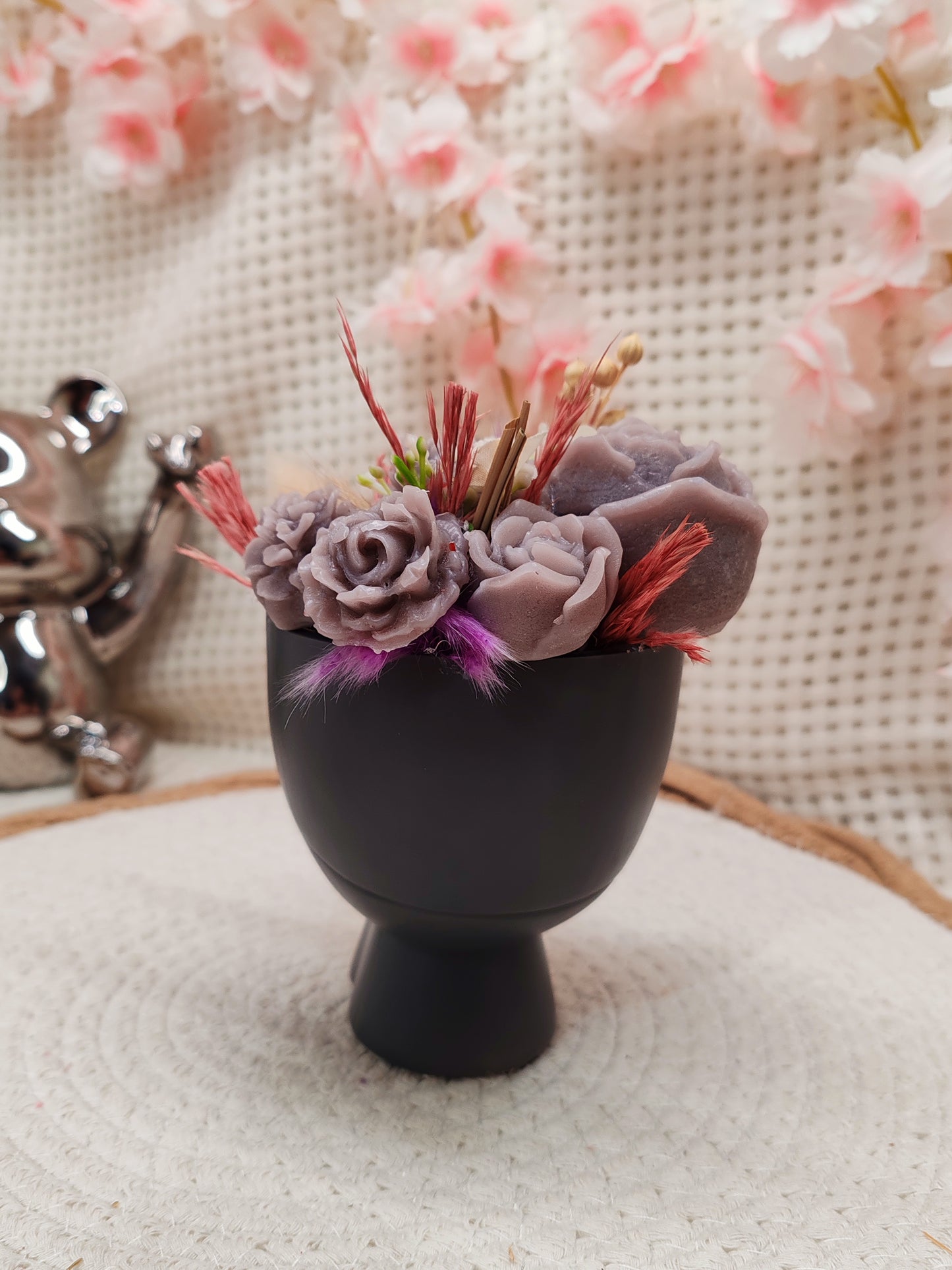 🌸 Pot déco florale en fondant – Fait main 🌸