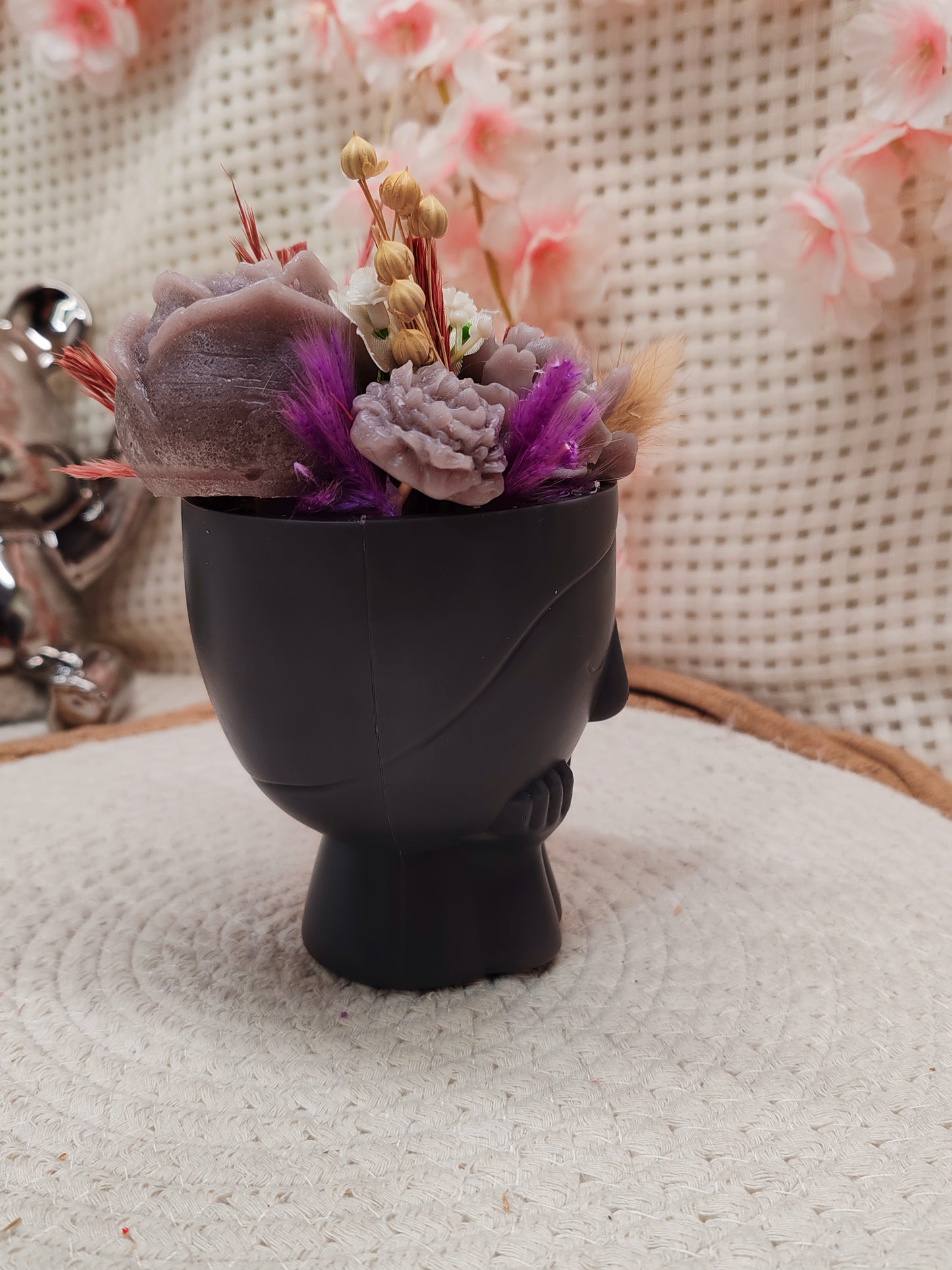 🌸 Pot déco florale en fondant – Fait main 🌸