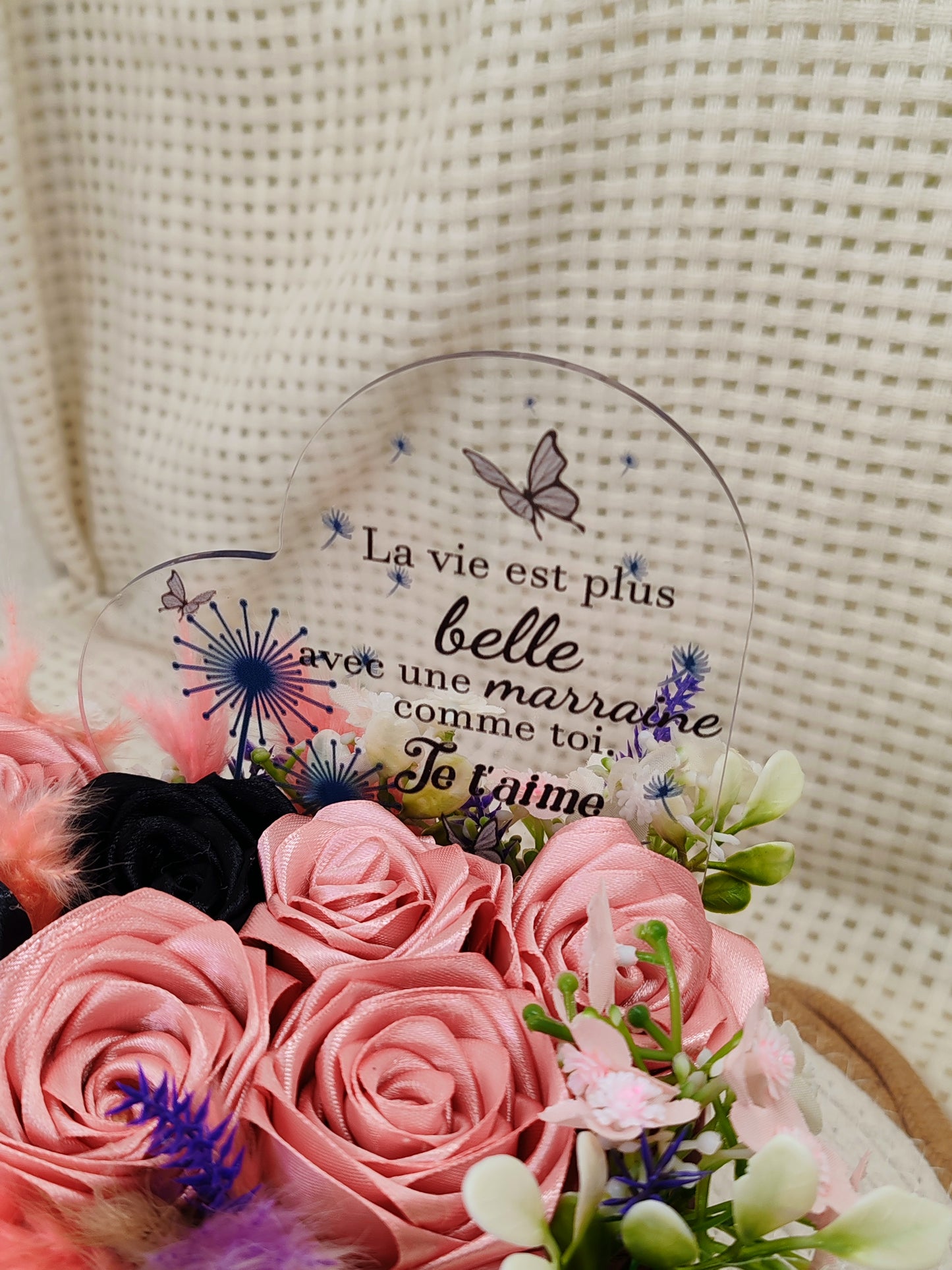 🌸 Coffret floral “Marraine” – Création artisanale unique 🌸