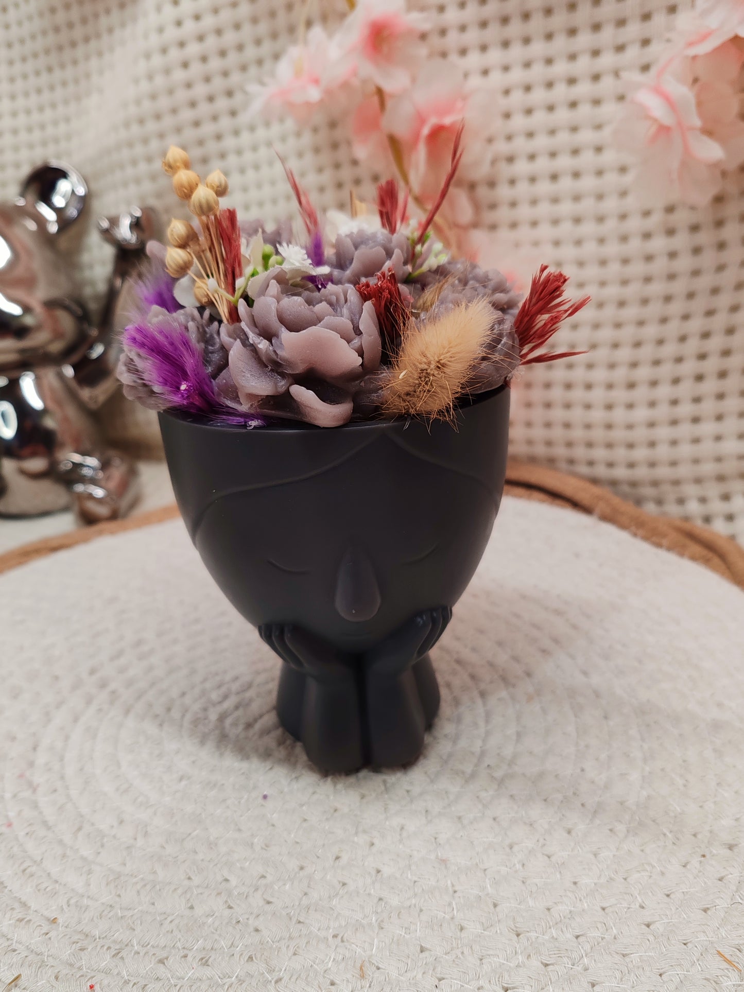 🌸 Pot déco florale en fondant – Fait main 🌸