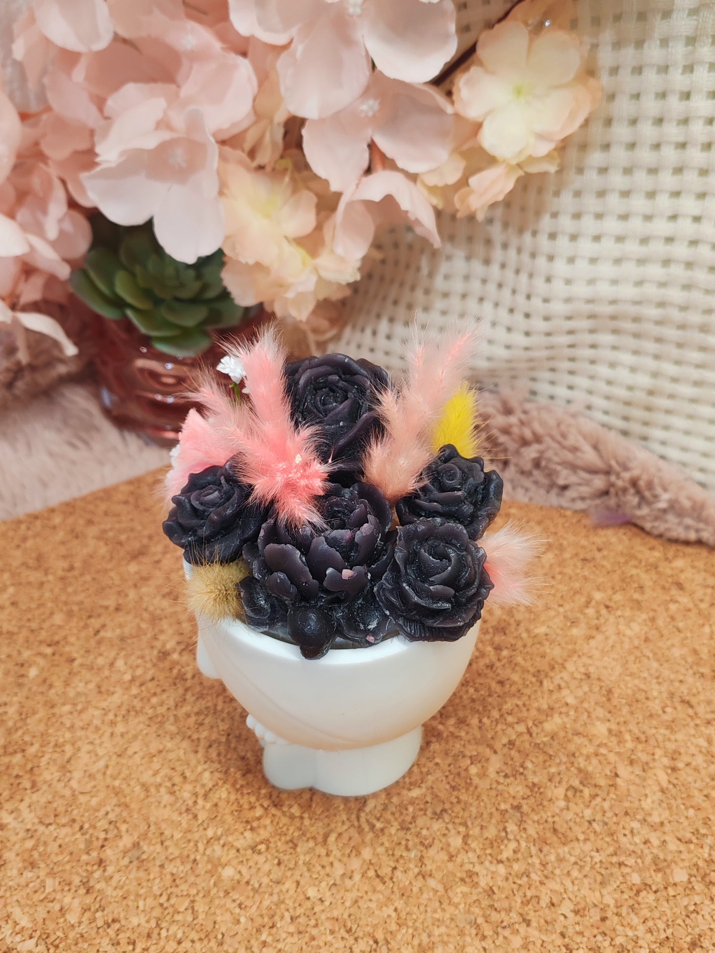 🌸 Pot déco florale en fondant – Fait main 🌸