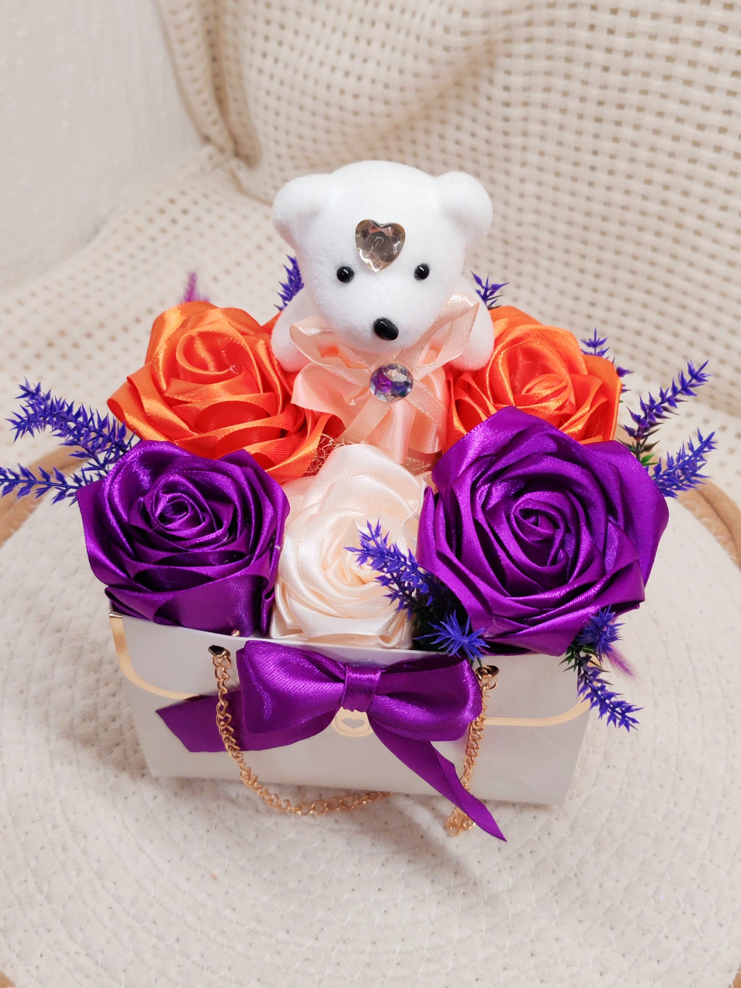 🌸 Box Florale “Sac à Main” – Création Artisanale Unique 🌸