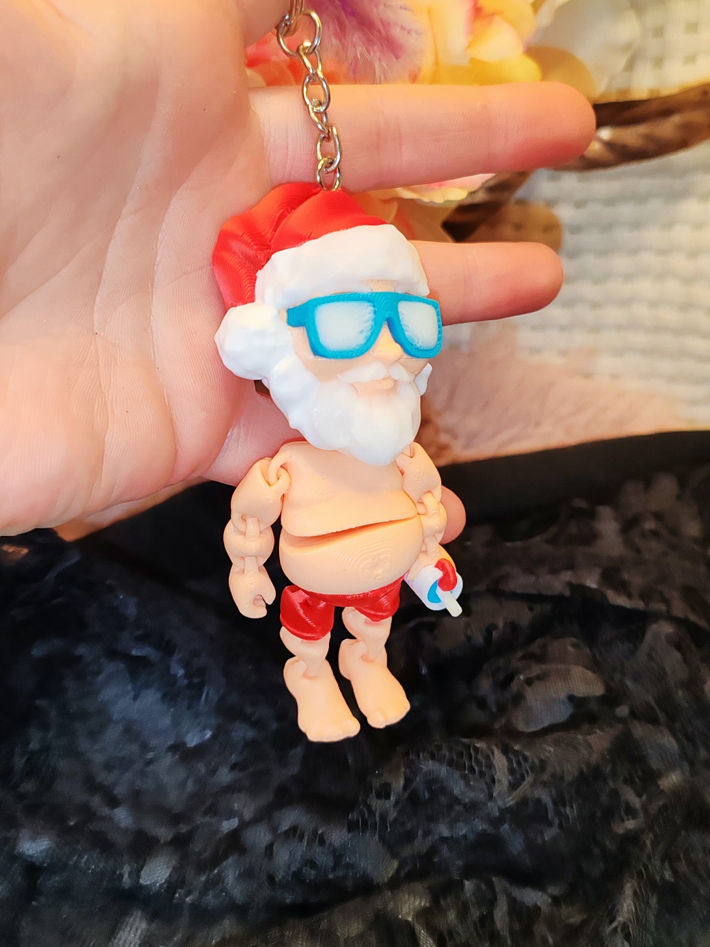 🎄Porte-clés Père Noël Articulé 3D🎄