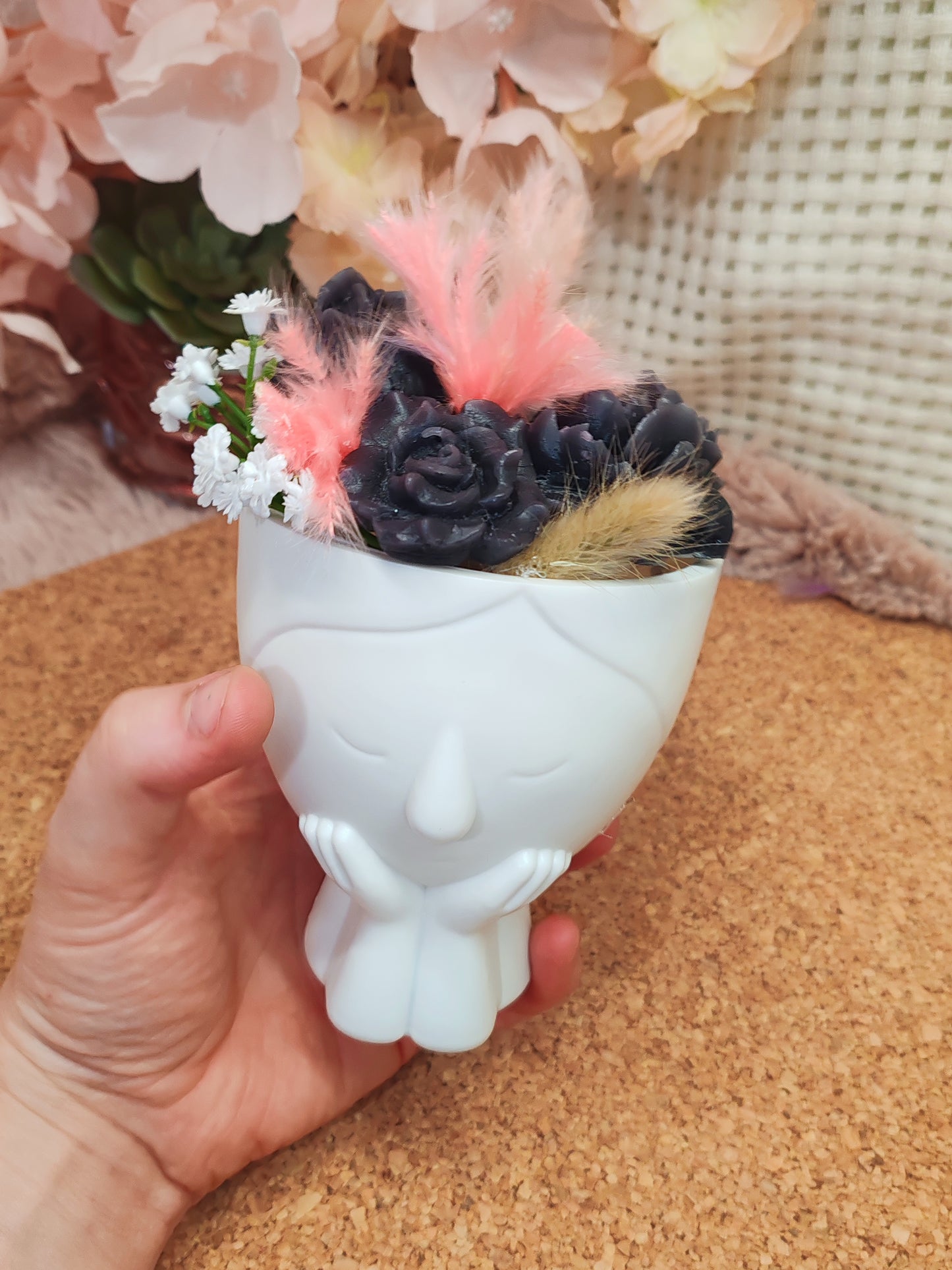 🌸 Pot déco florale en fondant – Fait main 🌸
