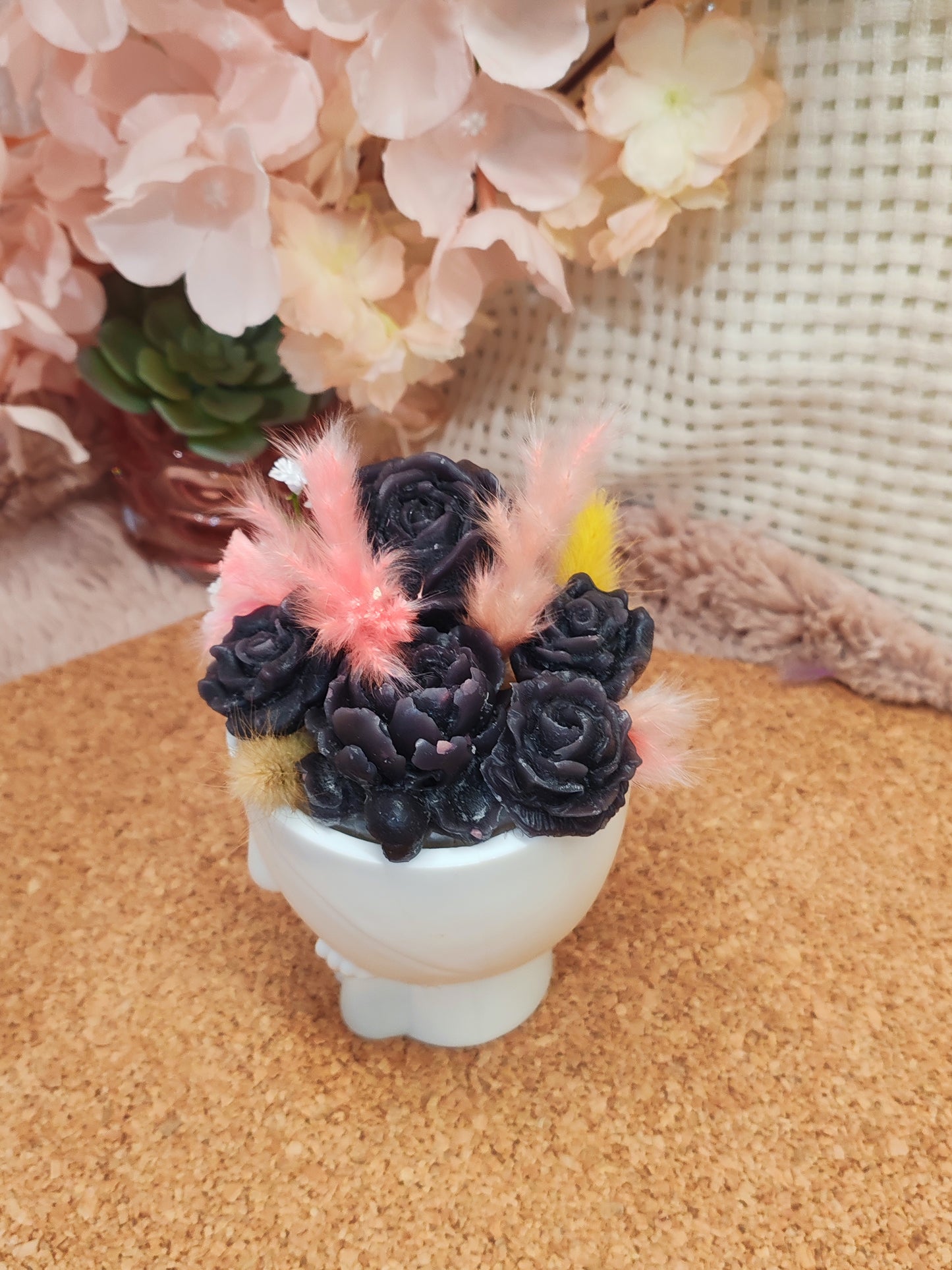 🌸 Pot déco florale en fondant – Fait main 🌸