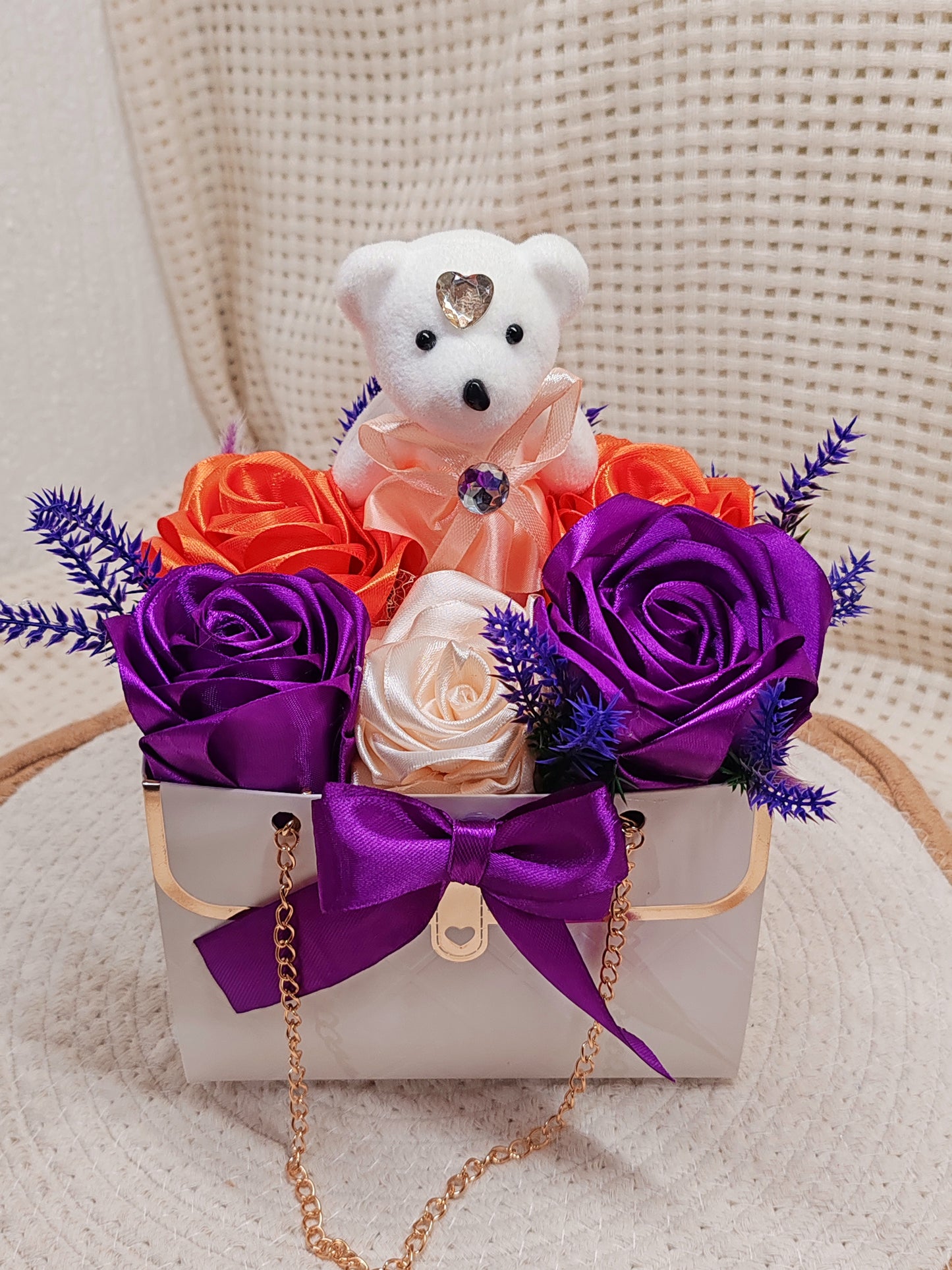 🌸 Box Florale “Sac à Main” – Création Artisanale Unique 🌸