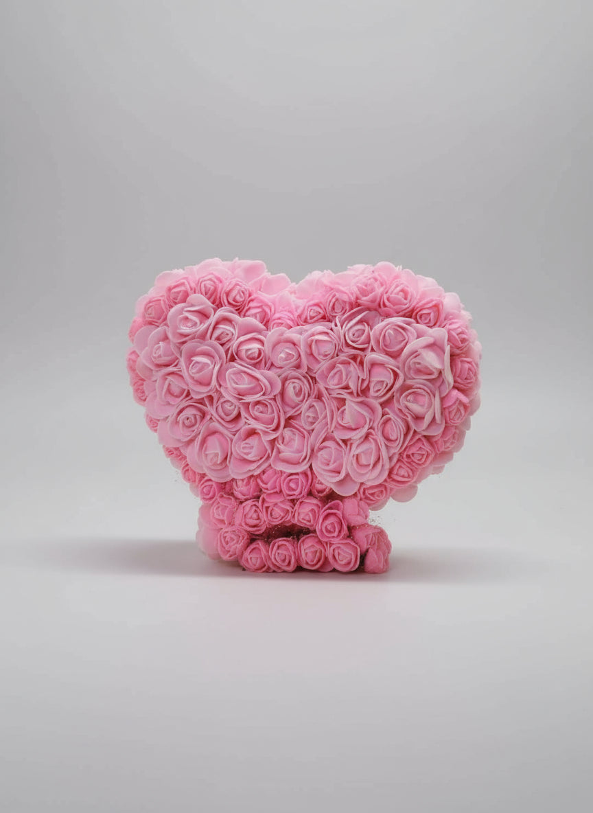 Cœur en rose avec socle
